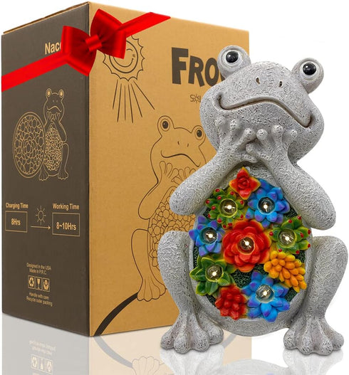 Solar Garden Outdoor Statues Turtle with Succulent 7 LED Lights